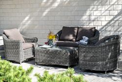 "Кон Панна" лаунж-зона из искусственного ротанга, цвет графит