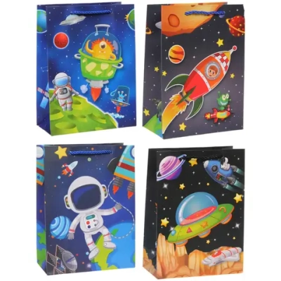 Пакет подарочный «Весёлый космос» 18*24*8,5 см, микс