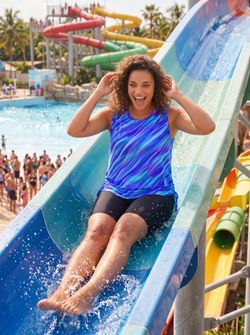 Блуза для купания 17237 синие полосы