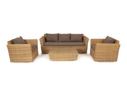 "Капучино" лаунж-зона из искусственного ротанга, цвет соломенный