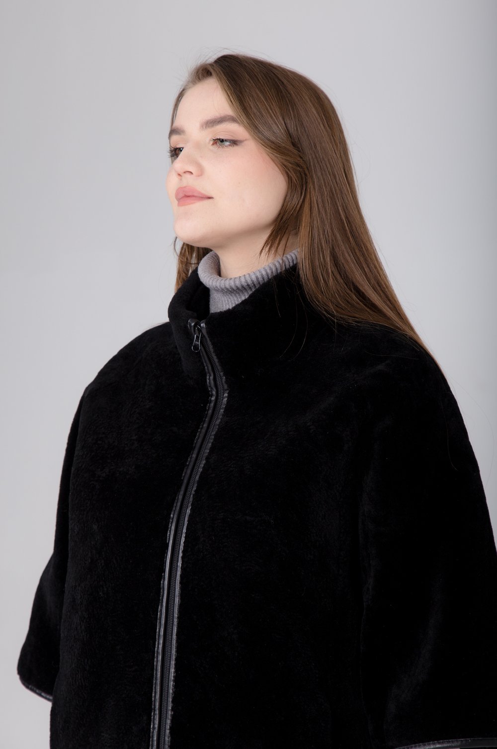 Женский Жилет удлиненный из овчины