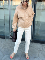 Куртка кожаная TORY BEIGE