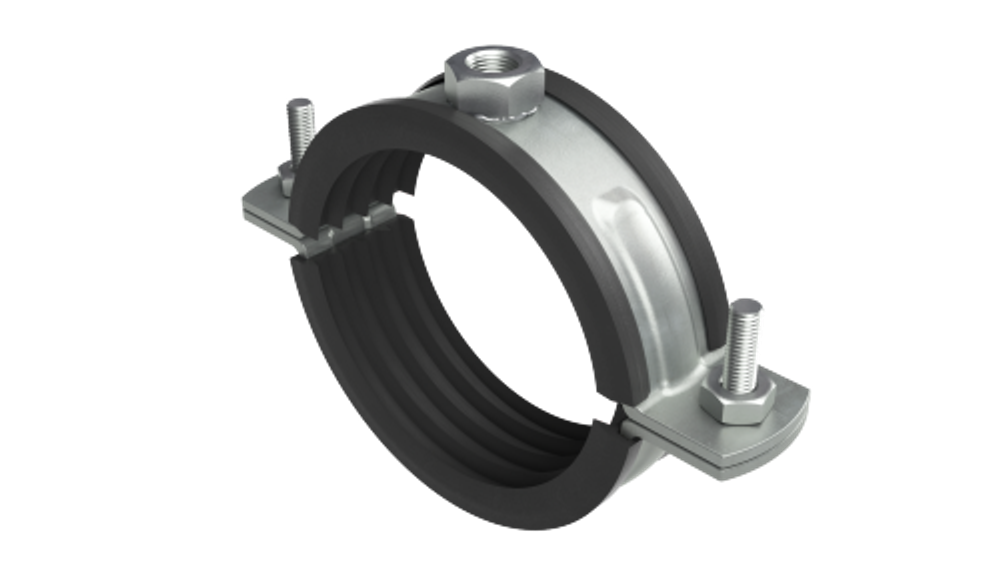 Хомут для высоких нагрузок с изоляцией с гайкой М12 для труб d 3/4"