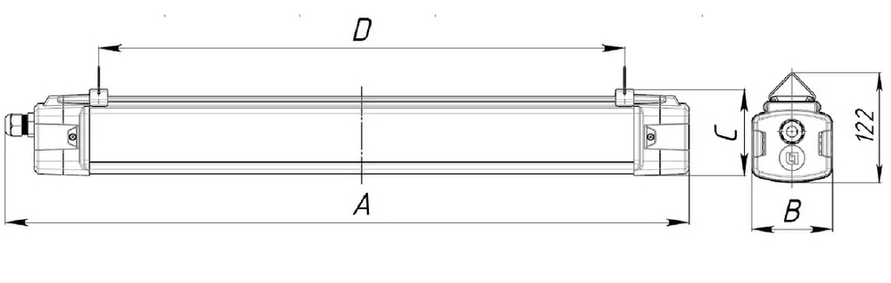 Светильник LED ДСП ARCTIC G2 (600) 20W 840 GY EM3
