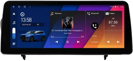 Магнитола для Lexus RX 2009-2012 (цветной, B) - Canbox H-Line 0081 монитор 12.3" QLED в стиле BMW на Android 10, CarPlay, 4G SIM-слот