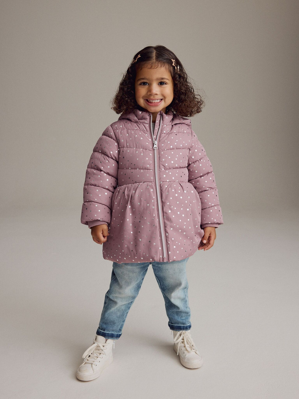 Куртка утепленная с капюшоном для девочки Next K75-870, Розовый