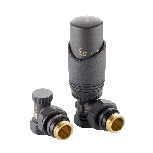 Комплект терморегулирующего оборудования Valtec 1/2" угловой (VT.045.GR.04) серый