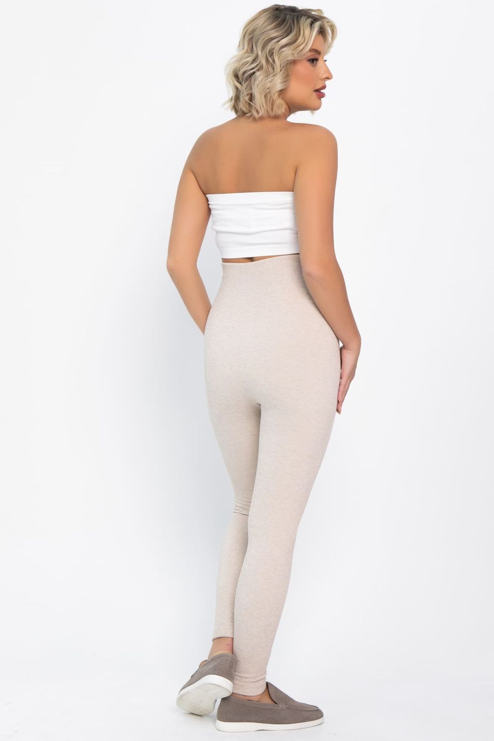 Лосины в рубчик утепленные (бежевые) Б14806-7М LT Collection