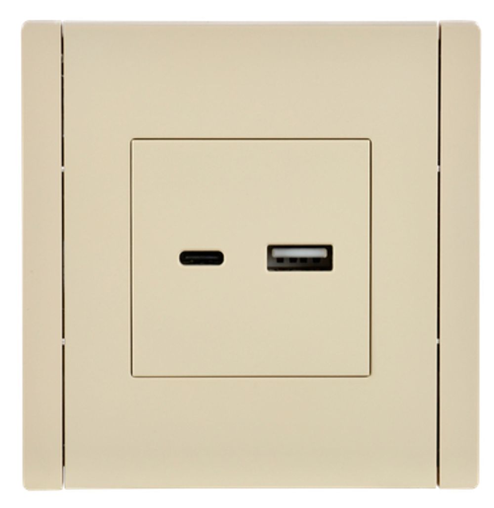FORTE&PIANO Розетка USB A+C 18Вт FP451 ваниль IEK