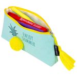 Пенал-косметичка BRAUBERG, канвас с объемной аппликацией, "Ananas", 20х3х9 см, 229002
