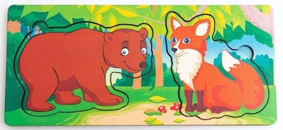 Вкладыш многоуровневый "Медведь и лиса"