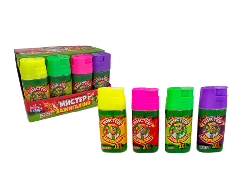Жидкая конфета "Мистер Зажигалкин XXL" ассорти, 50 мл*20шт*12 блоков.