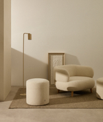 Kaeli Пуф для ног со съемным чехлом из ткани букле цвета экрю