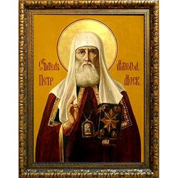 Петр Митрополит Московский Святитель. Икона на холсте