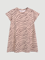 Платье трапеция Mjölk Зебра розовая, с коротким рукавом, уценка