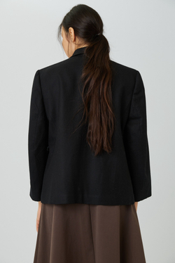 Винтажный жакет из чёрной шерсти 