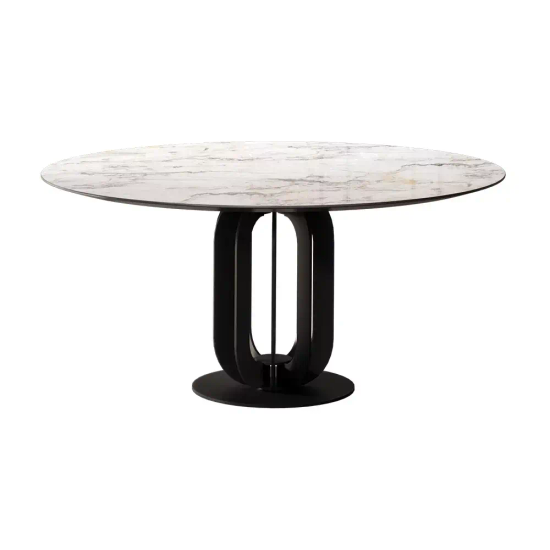 Стол керамический ROTOR 160, глянцевая керамика, опора металл