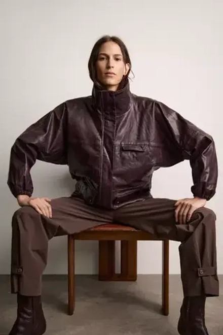 ZARA БРЮКИ С ПОЯСОМ — ZW COLLECTION, КОРИЧНЕВЫЙ