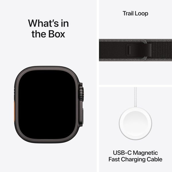 Умные часы Apple Watch Ultra 3 49 мм черный титан, ремешок Trail черного цвета (M/L)