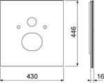 Стеклянная панель TECElux для установки унитазов-биде (Duravit и т. п.), нижняя, стекло черное