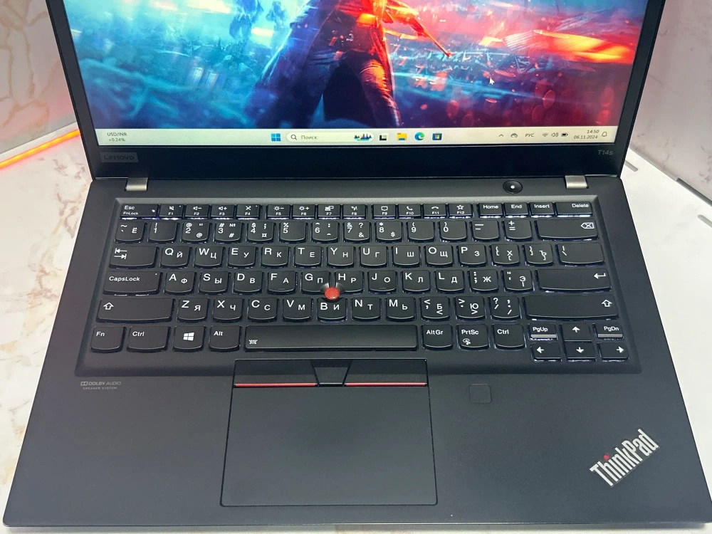 Ноутбук Lenovo ThinkPad T14s G1 (20T1S15P1E) 14"/Intel Core i5-10310U/RAM 16GB/SSD 256GB/UHD Graphics/1920*1080/IPS/Windows 11/Подсветка кл-ры: LED/Чёрный. Состояние: C1