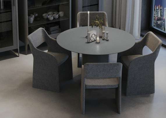 Стол обеденный Type D 100 см основание D 43 см (серый)