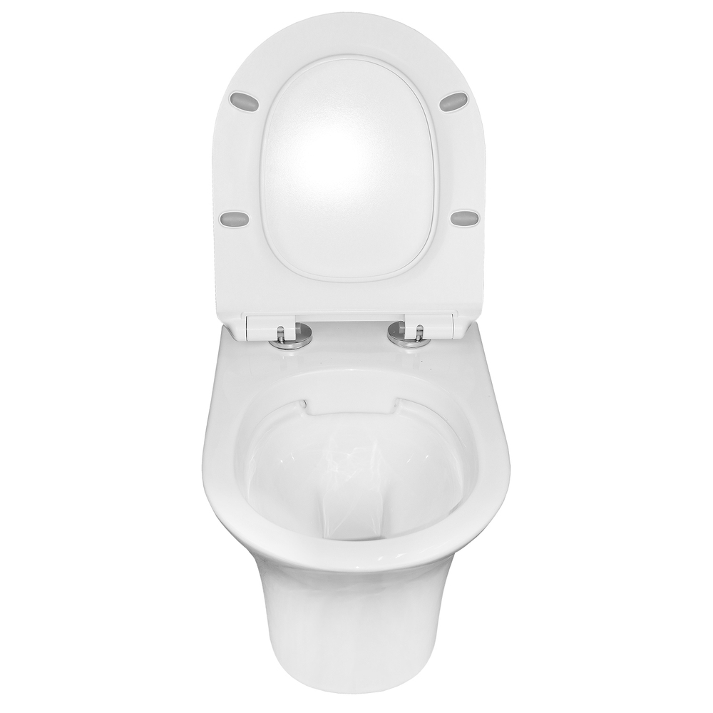 FRETTA ROUND Унитаз подвесной безободковый с сиденьем микролифт. Размер 485x360x365 мм