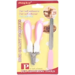 Набор для груминга «Великолепный Бро», когтерез и пилка, цвет белый/розовый (блистер U)