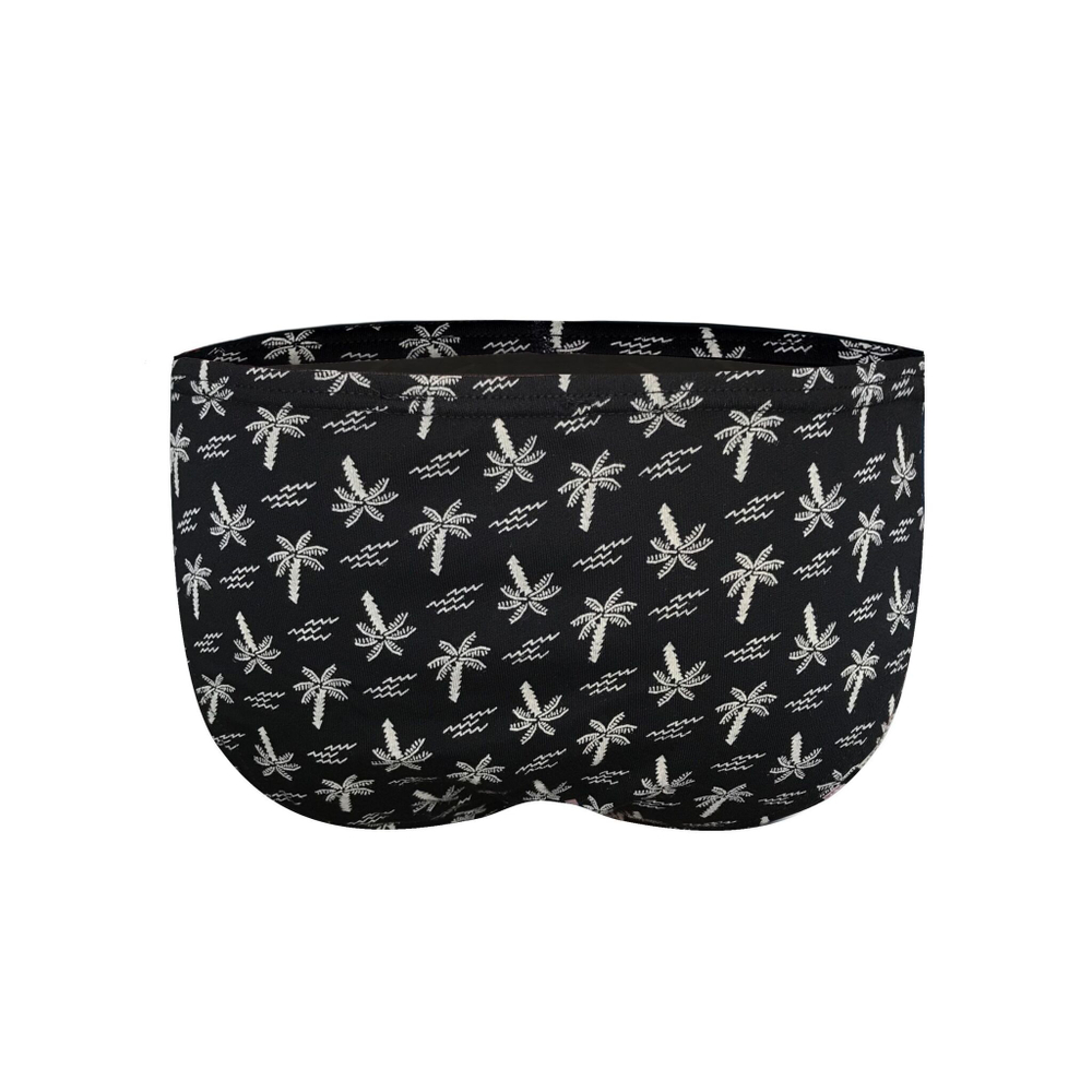 Черные трусы-слипы с принтом в виде пальм (Размер: M) (Цвет: черный)