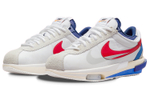 Sacai x Nike Cortez trend retro deconstructed comfortable all-match non-slip wear-resistant lightweight low-cut casual running shoes for men and women with the same style of white, red and blue