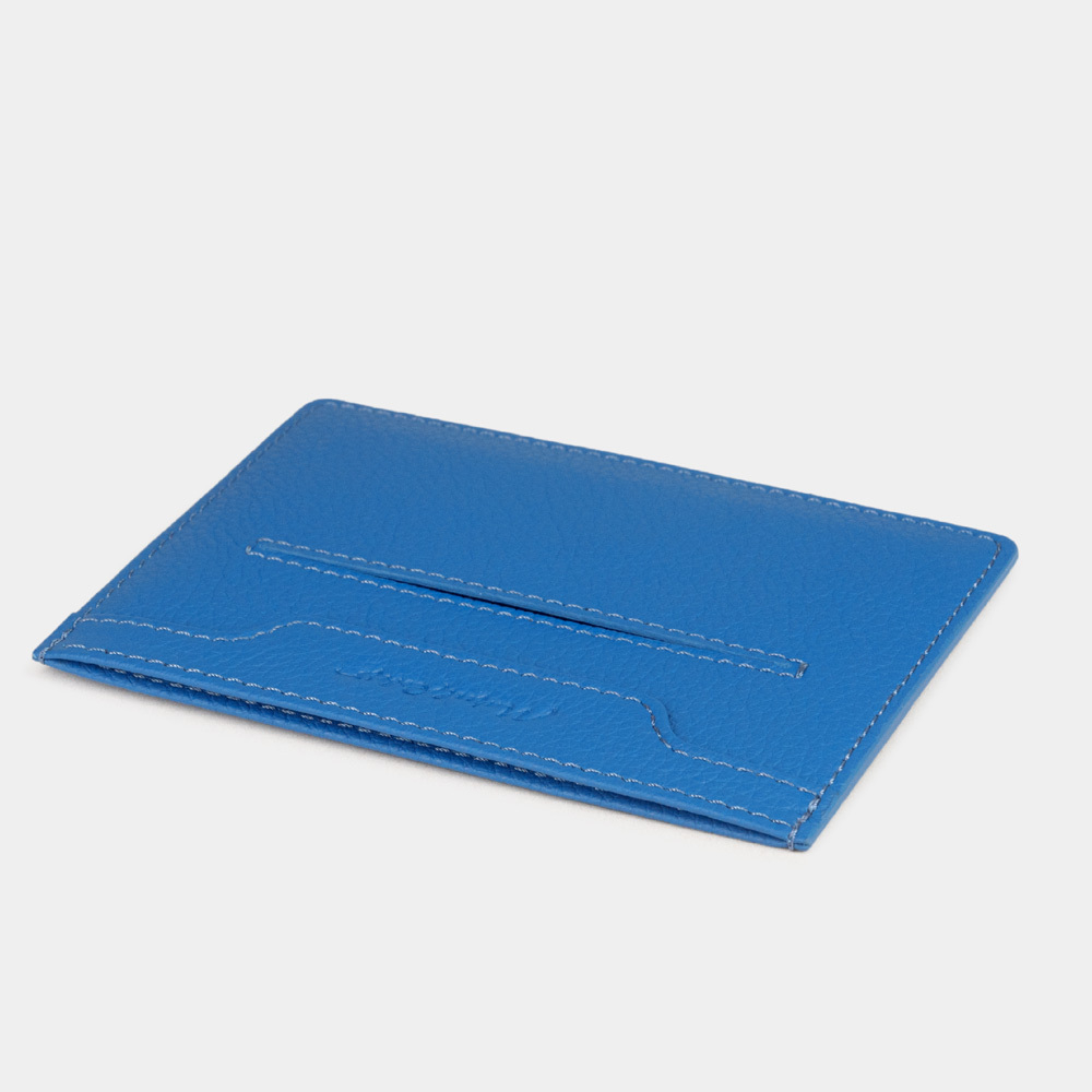 Обложка для автодокументов и паспорта из кожи теленка, цвета синий королевский