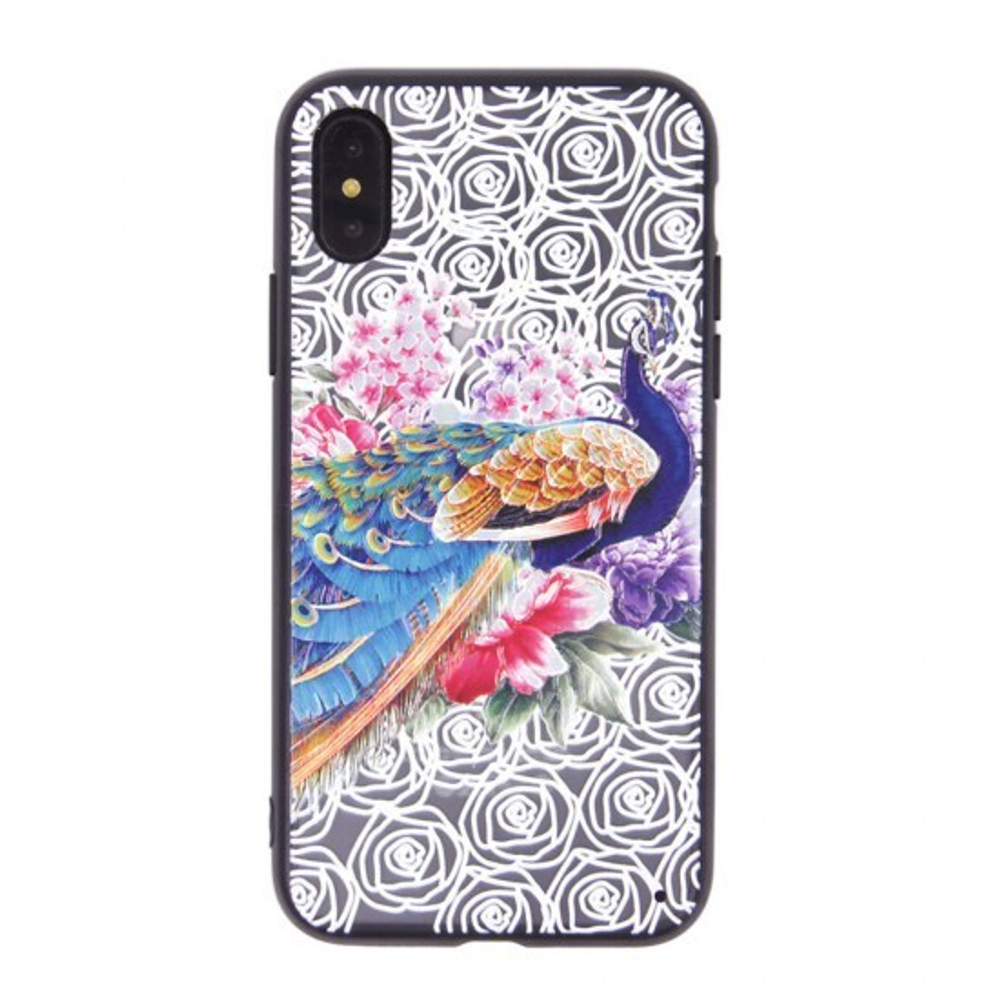 Чехол ТПУ Павлин для iPhone X/XS, 010162