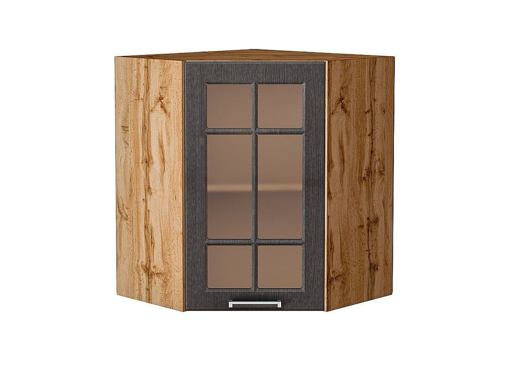 Шкаф верхний угловой остекленный Прага