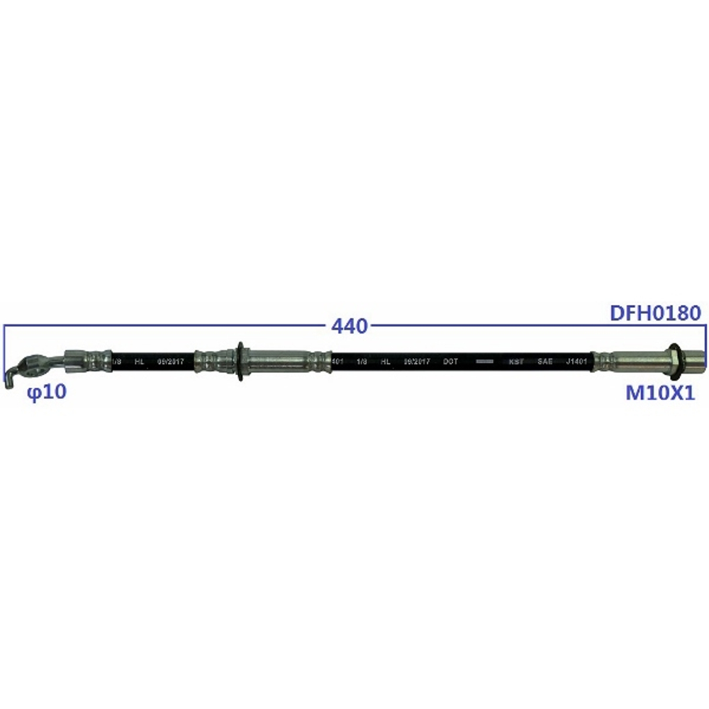 Шланг тормозной Double Force DFH0180