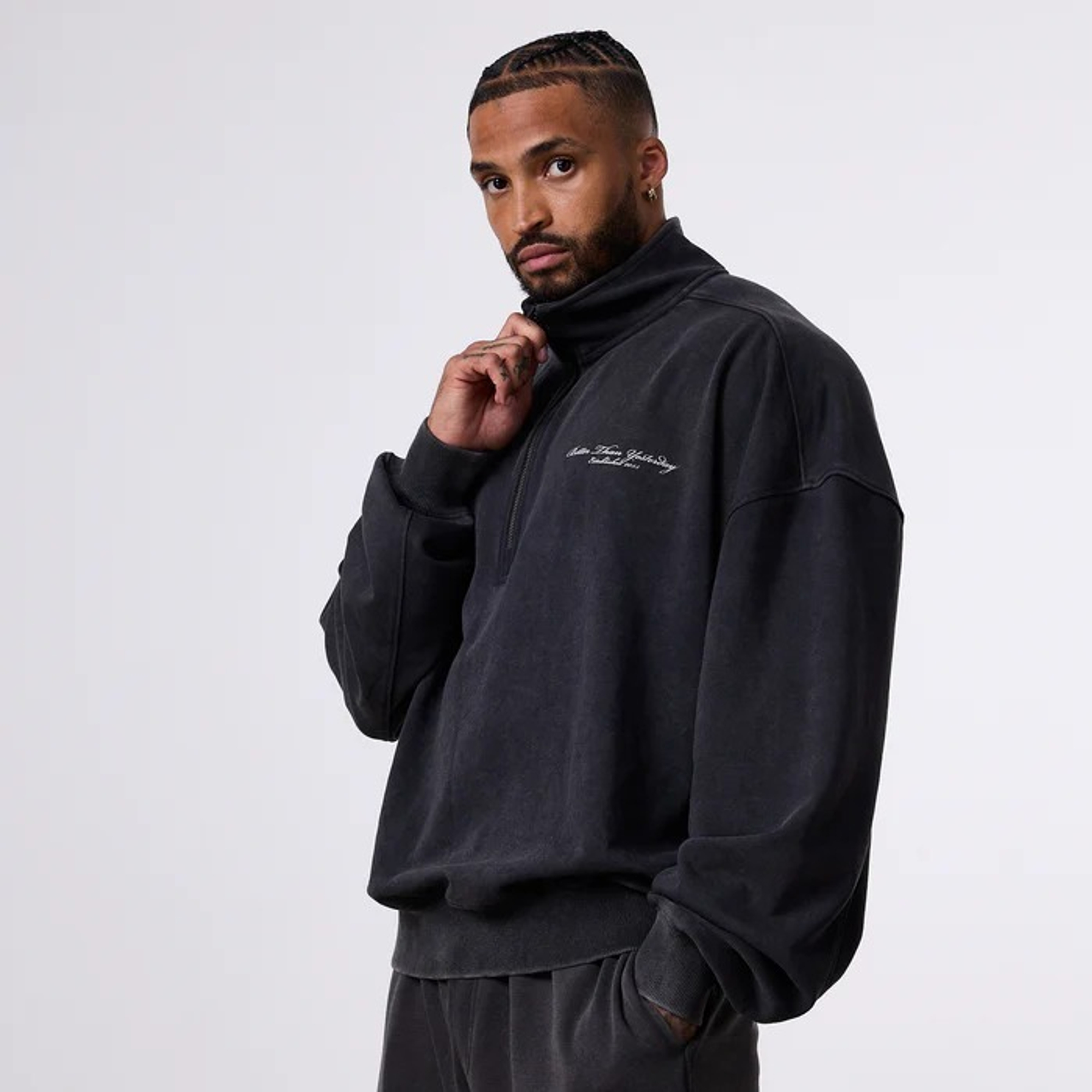 Толстовка VANQUISH Better Than Yesterday Zip Sweater Washed Black