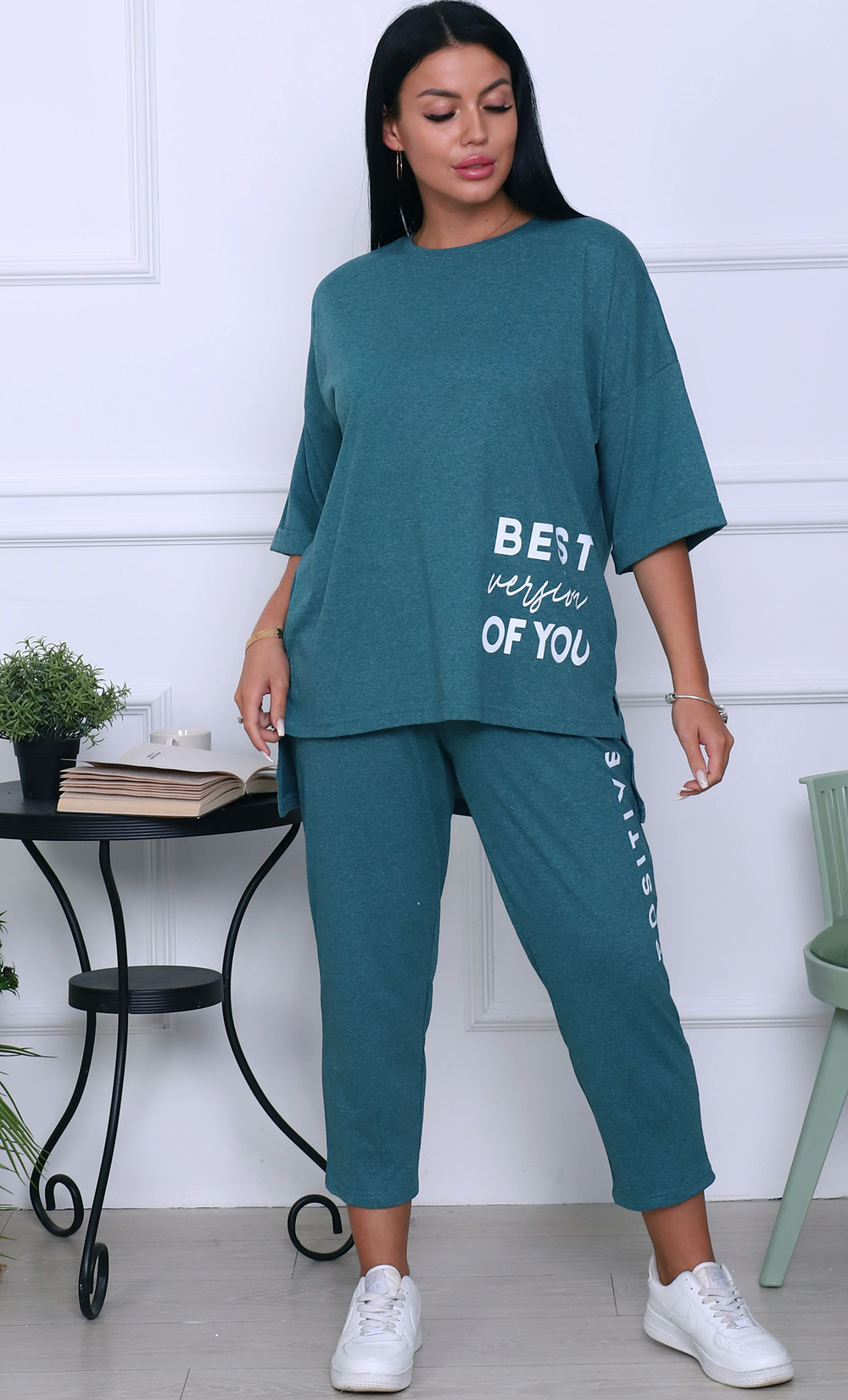 [m]К/Ж бриджи+футболка д/р(норма) М523