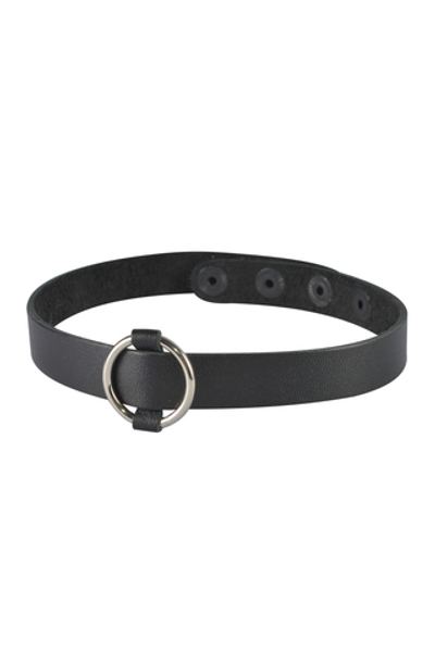 Чокер Sitabella с кольцом и перемычкой чёрный