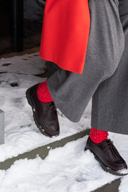 Носки из шерсти красного цвета "меланж"