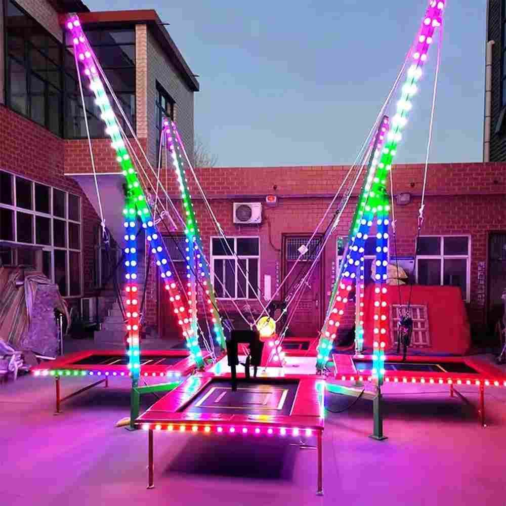 Банджи-батут «Розовый Скай-джамп», 4-местный, 6×6×4,5 м