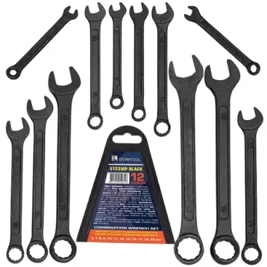 Ключи комбинированные, набор 12пр. (6-14, 17, 19, 22мм) SIGMATOOL Sigmatool-5123MP BLACK
