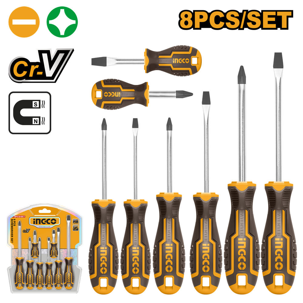 Набор отверток INGCO HKSD0828 INDUSTRIAL 8 шт.