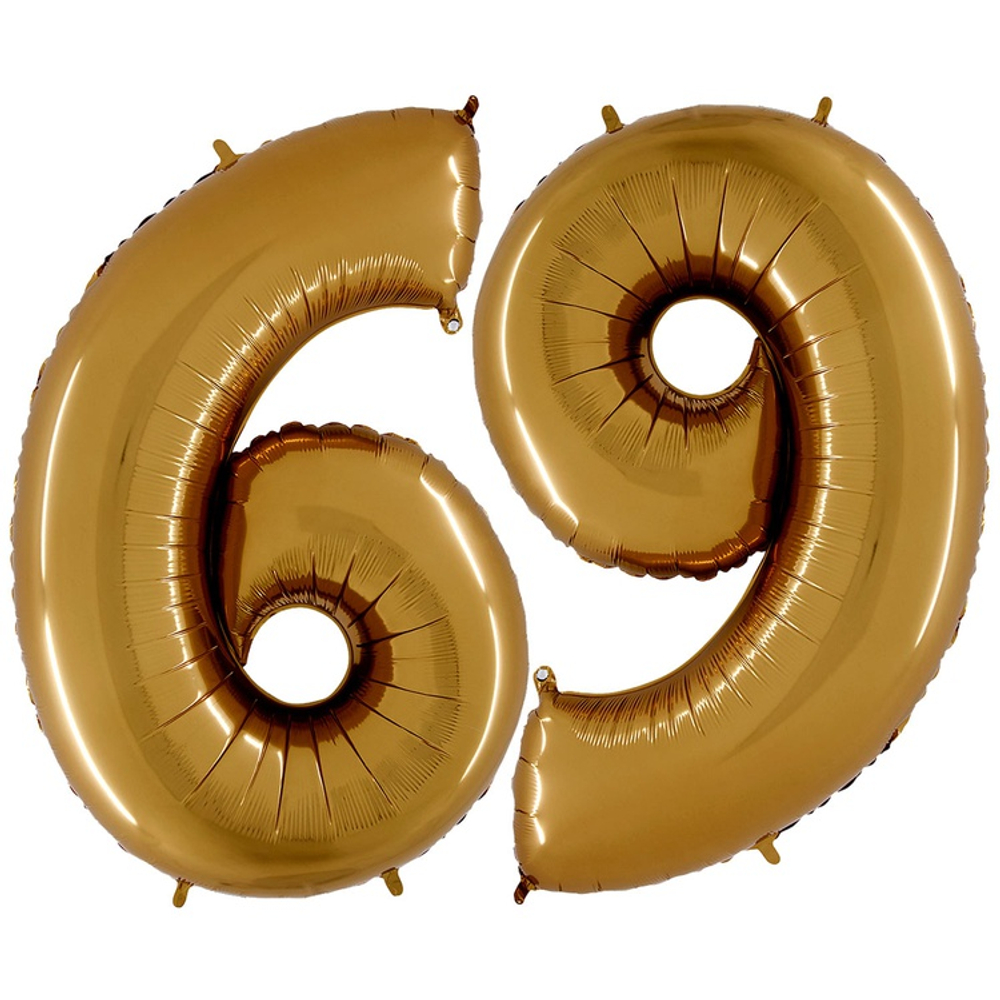 Шар фольгированный Цифра 6 101 см (Золотой)