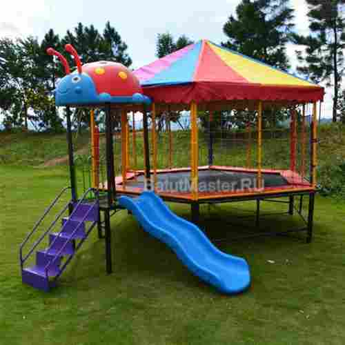 Мини батутная арена «Весёлый Жучок» с горкой, диаметр 8 фт 3,5x2,4x2,5 м