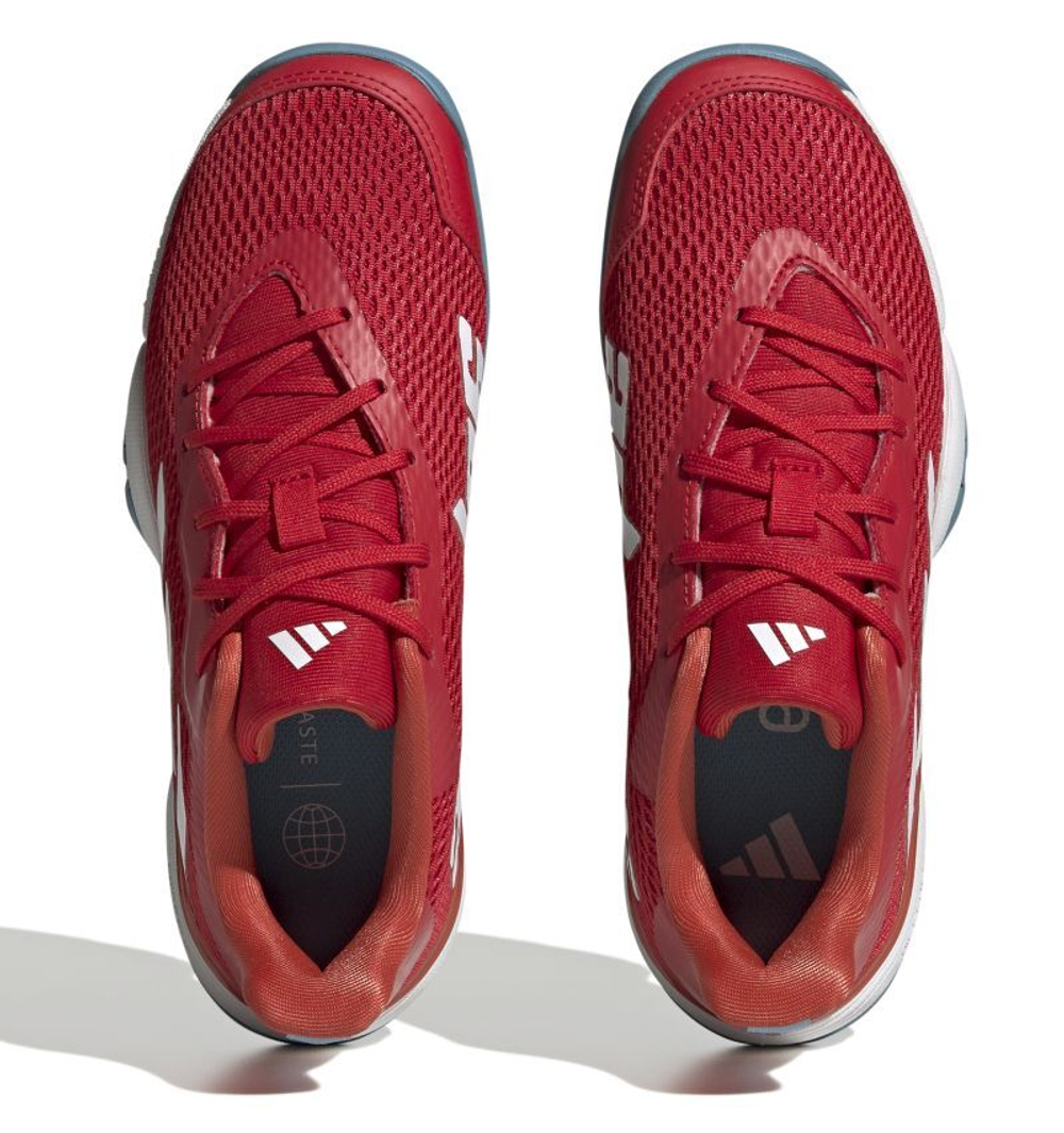 детские Кроссовки теннисные Adidas Barricade - better scarlet/cloud white/preloved red