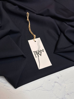 Костюмно-плательная однотонная шерсть с эластаном (L.Piana, 95%шерсть/5%эластан, Темно-синяя ночь, 148, 220 гр/м2)