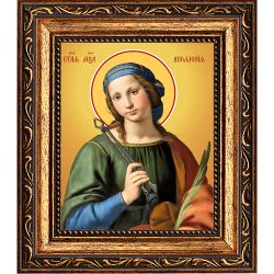 Святая Аполлония - покровительница стоматологов. Икона на холсте.