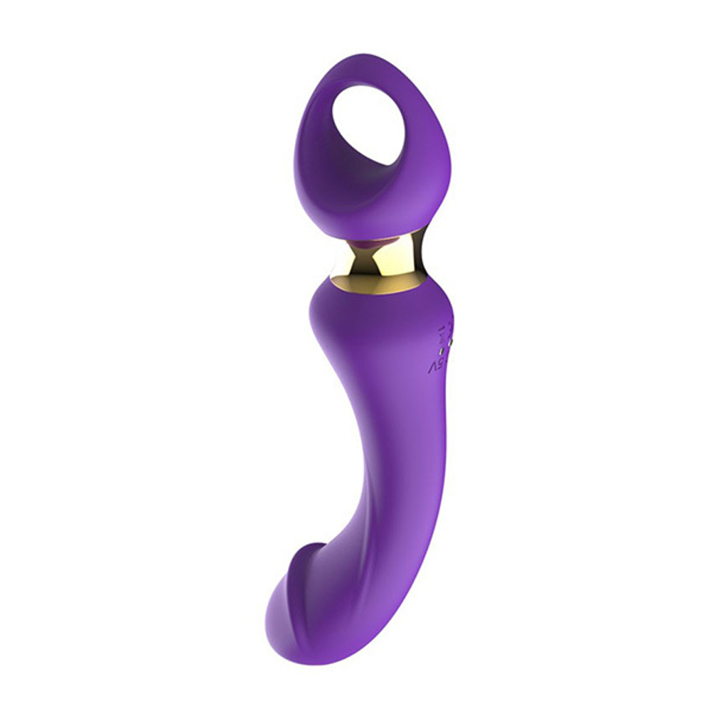 Фиолетовый изогнутый вибромассажер 21,1см I-Moon Vibrator MY-226