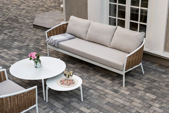 "Тоскана" лаунж-зона из искусственного ротанга, цвет соломенный (К)