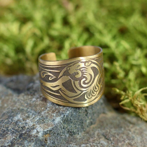 Кольцо-амулет "Лев", латунь