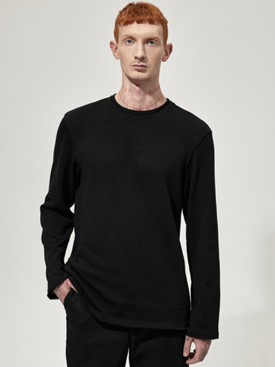 Лонгслив "Фуфайка". Черный